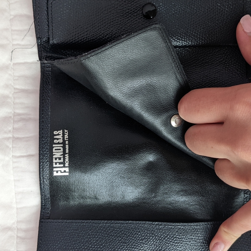 Vintage black Fendi leather wallet